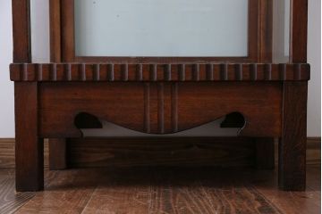 アンティーク家具　大正ロマン　ナラ材!縦型ガラスケース