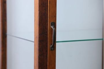 アンティーク家具　大正ロマン　ナラ材!縦型ガラスケース