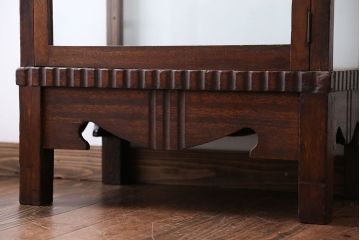 アンティーク家具　大正ロマン　ナラ材!縦型ガラスケース