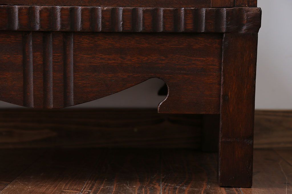 アンティーク家具　大正ロマン　ナラ材!縦型ガラスケース