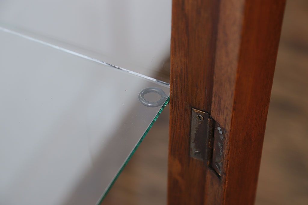 アンティーク家具　大正ロマン　ナラ材!縦型ガラスケース