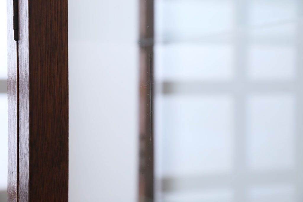 アンティーク家具　大正ロマン　ナラ材!縦型ガラスケース