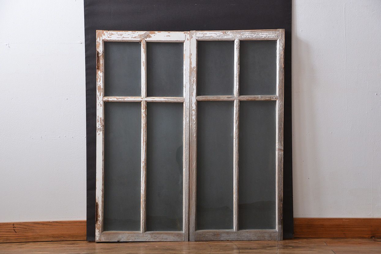 オリジナルペイント　ガラス窓2枚セット