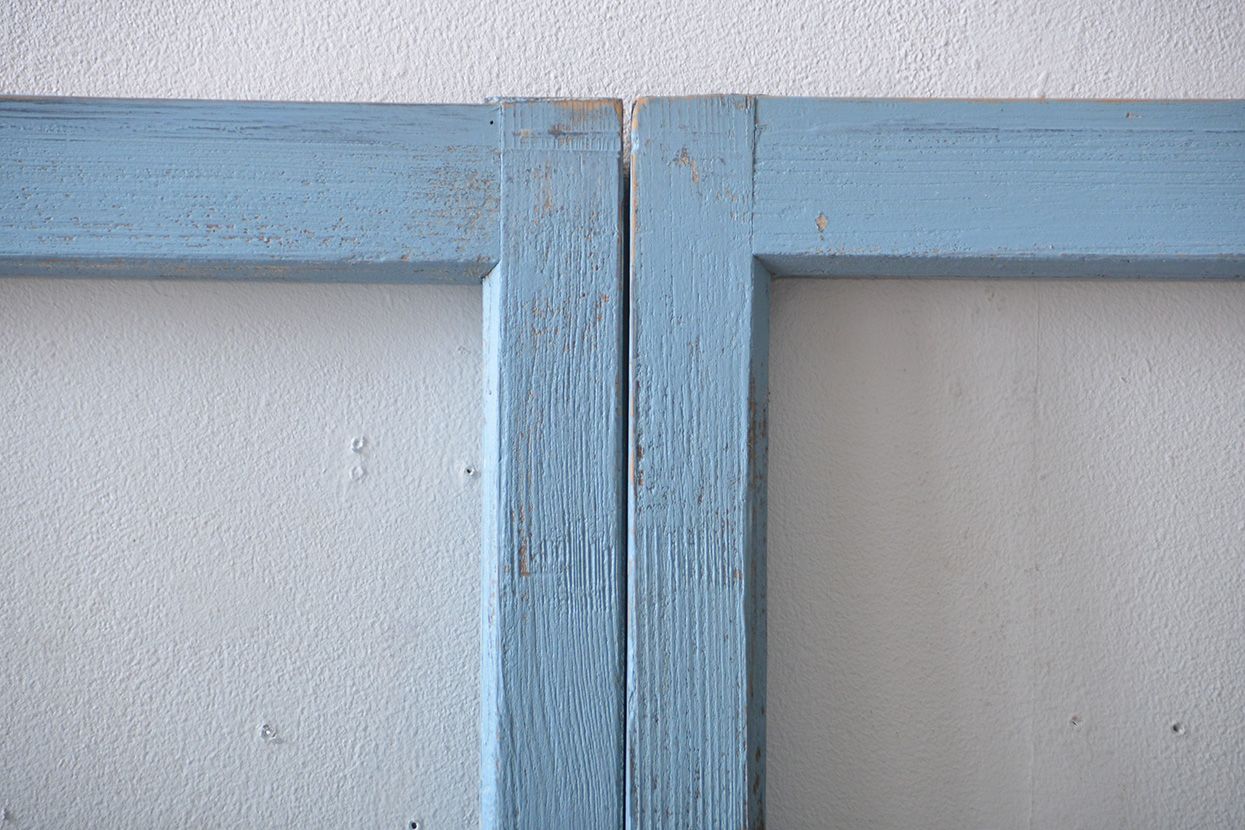 アンティークペイント　ガラス戸四枚セット(窓)