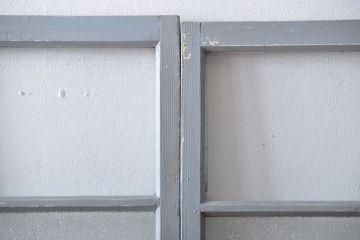 アンティークペイント　ガラス戸2枚セット