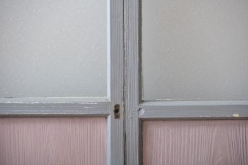 アンティークペイント　ガラス戸2枚セット