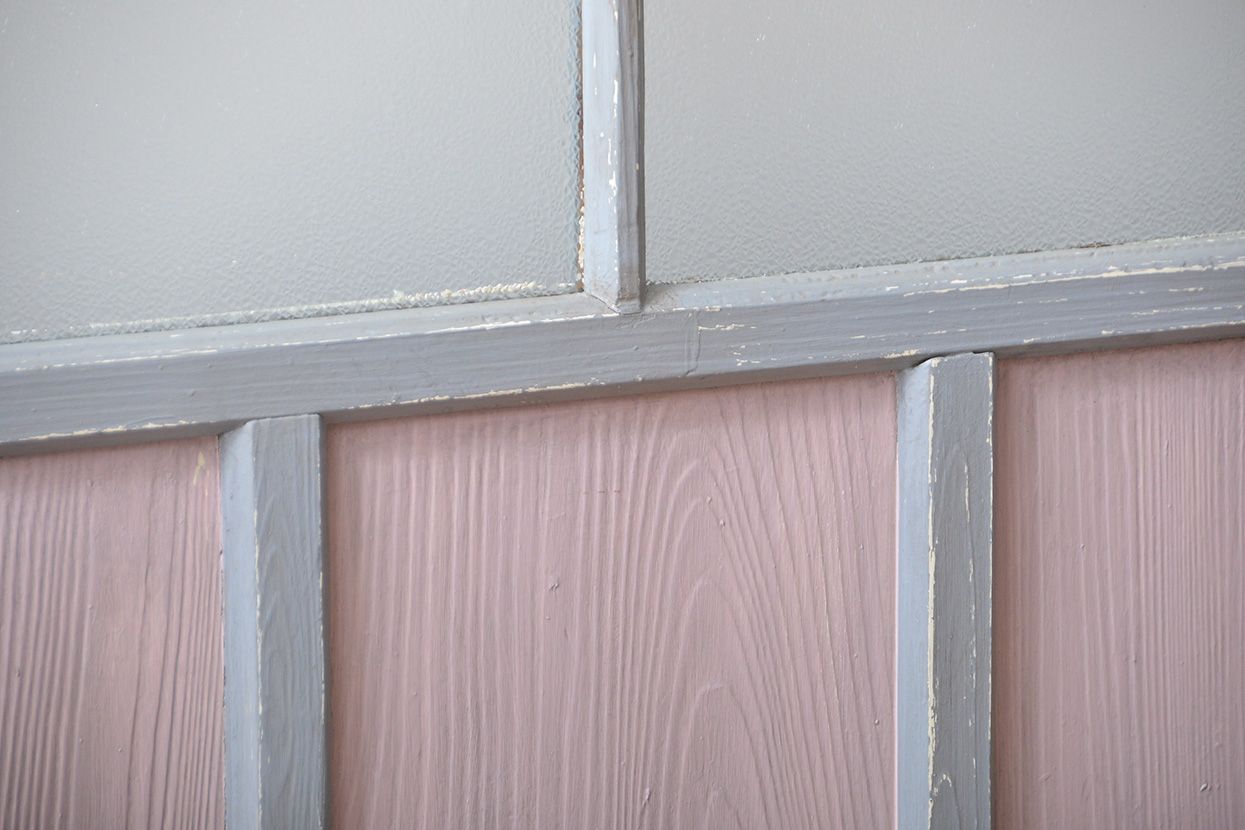 アンティークペイント　ガラス戸2枚セット