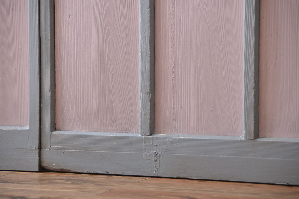 アンティークペイント　ガラス戸2枚セット