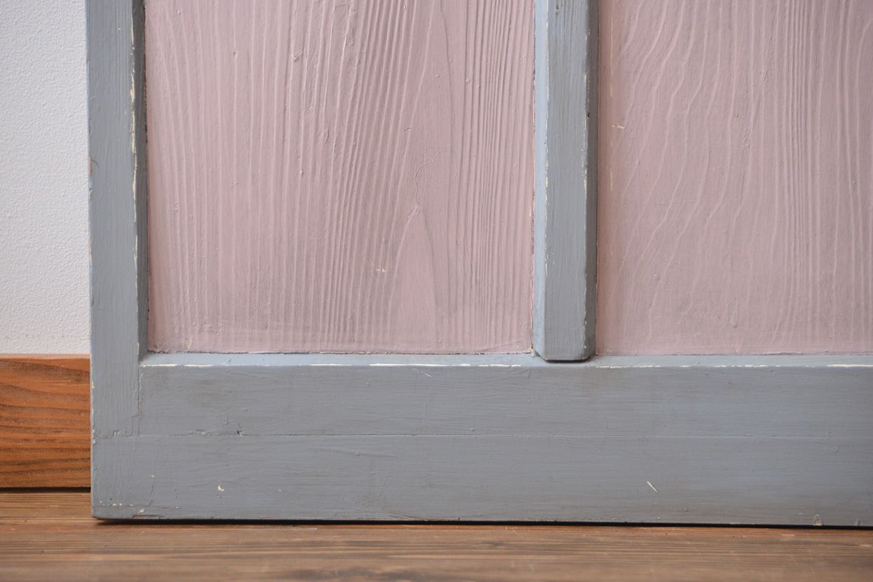 アンティークペイント　ガラス戸2枚セット