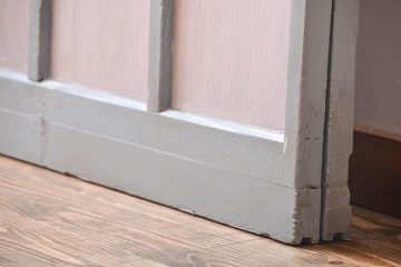 アンティークペイント　ガラス戸2枚セット