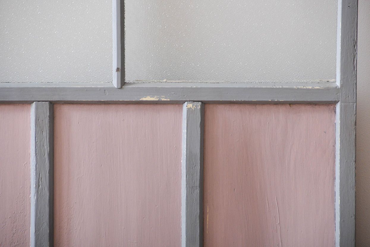 アンティークペイント　ガラス戸2枚セット