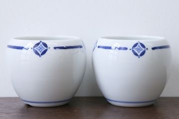 アンティーク雑貨　古い唐木煙草盆1対(火入れ、竹筒)(2)