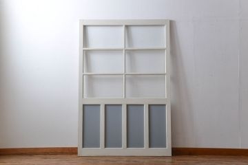 アンティーク建具　ペイント　大きなガラス戸1枚　(R-015631)