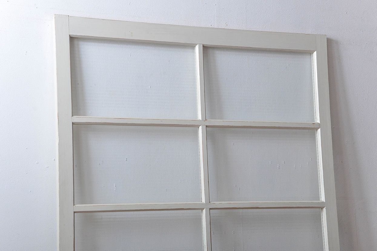 アンティーク建具　ペイント　大きなガラス戸1枚　(R-015631)