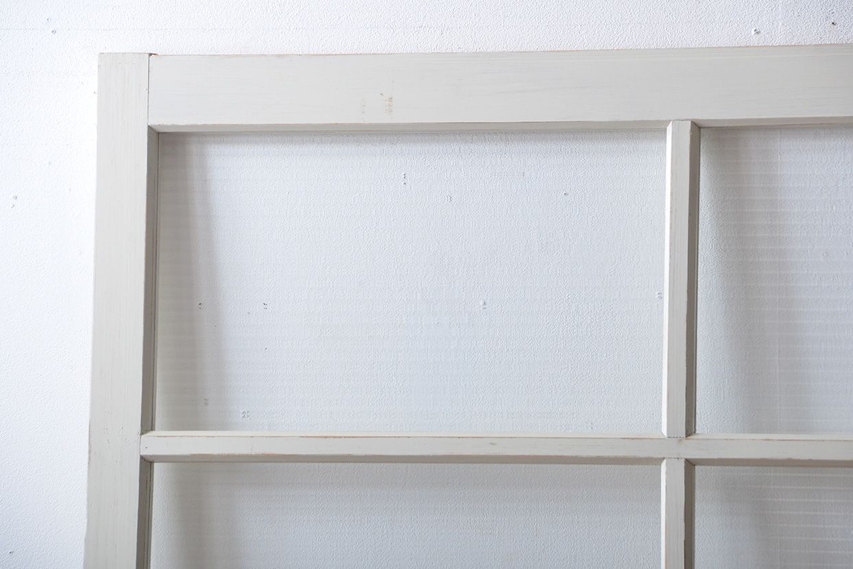 アンティーク建具　ペイント　大きなガラス戸1枚　(R-015631)