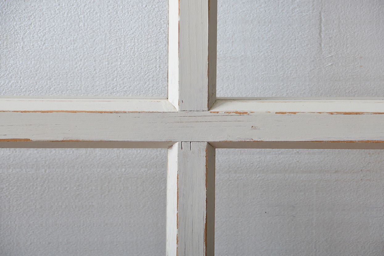 アンティーク建具　ペイント　大きなガラス戸1枚　(R-015631)