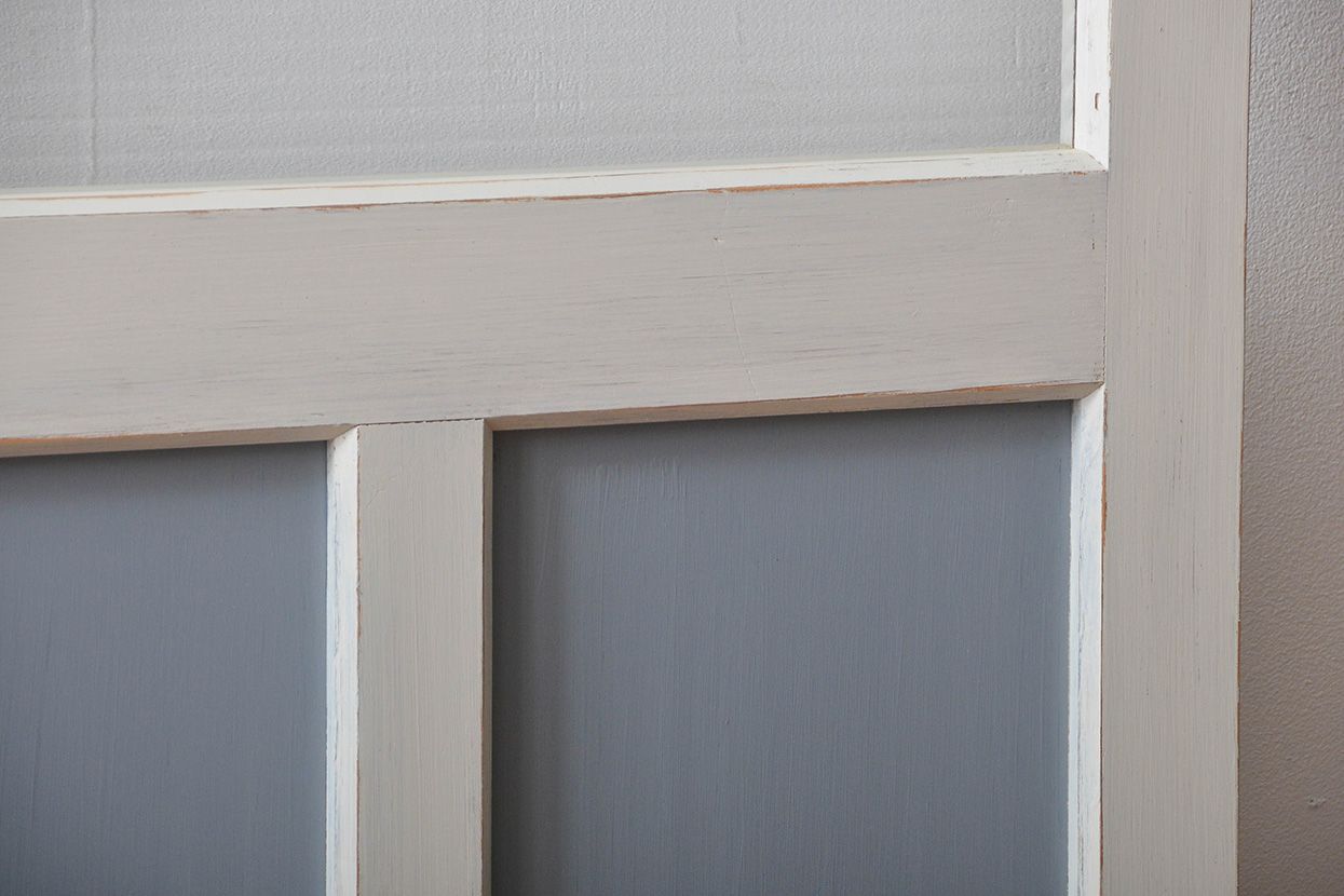 アンティーク建具　ペイント　大きなガラス戸1枚　(R-015631)