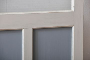 アンティーク建具　ペイント　大きなガラス戸1枚　(R-015631)