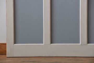 アンティーク建具　ペイント　大きなガラス戸1枚　(R-015631)