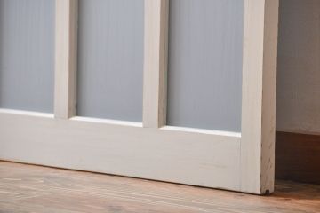 アンティーク建具　ペイント　大きなガラス戸1枚　(R-015631)