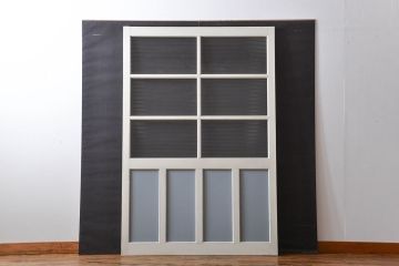 アンティーク建具　ペイント　大きなガラス戸1枚　(R-015631)