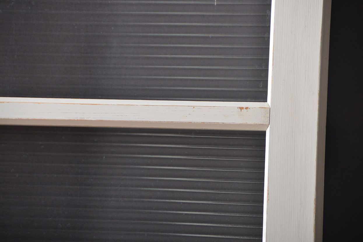 アンティーク建具　ペイント　大きなガラス戸1枚　(R-015631)