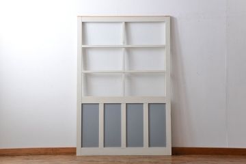 アンティーク建具　ペイント　大きなガラス戸1枚　(R-015631)