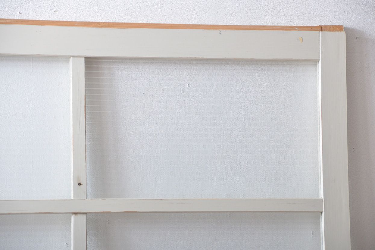 アンティーク建具　ペイント　大きなガラス戸1枚　(R-015631)