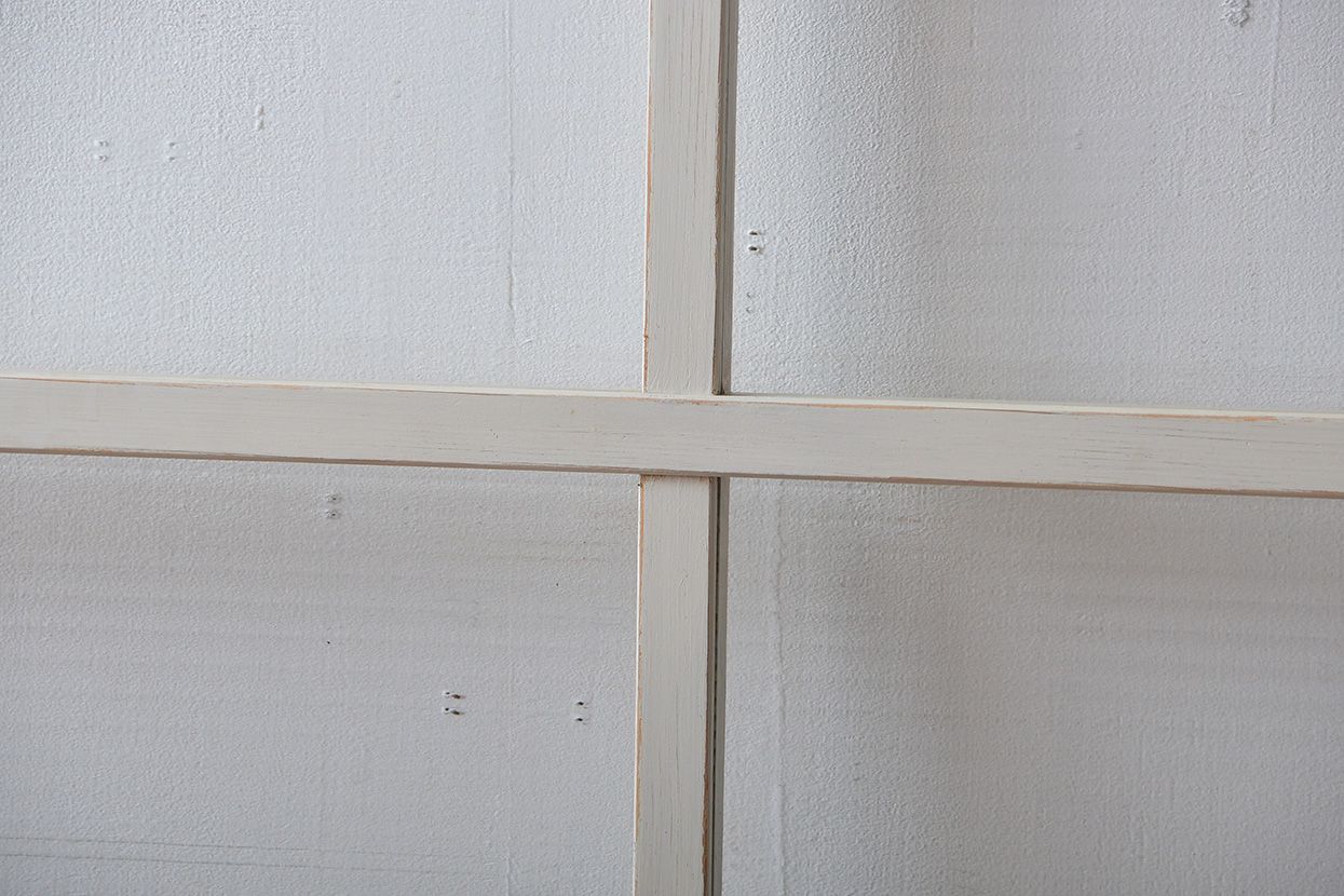 アンティーク建具　ペイント　大きなガラス戸1枚　(R-015631)