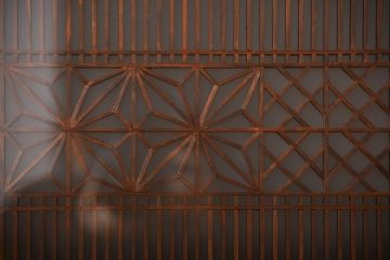 古民具・骨董　ガラス入り欄間(1)