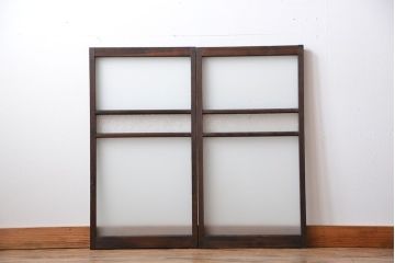 昭和レトロ　ガラス戸2枚(窓)