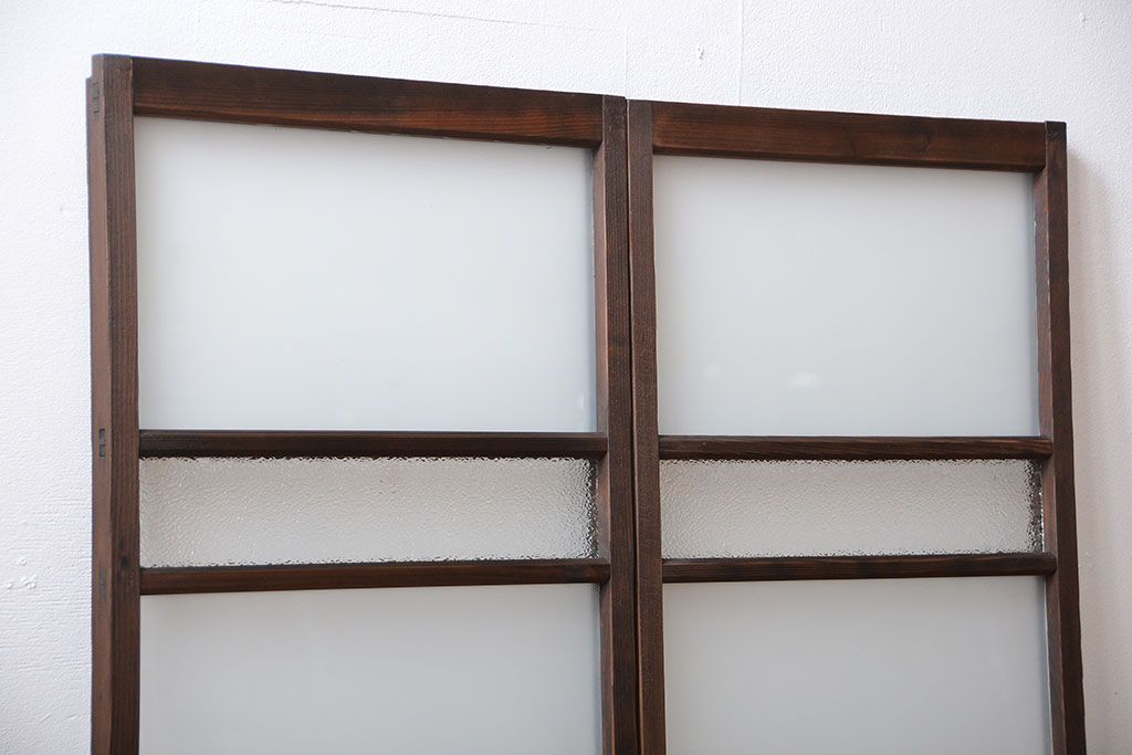 昭和レトロ　ガラス戸2枚(窓)