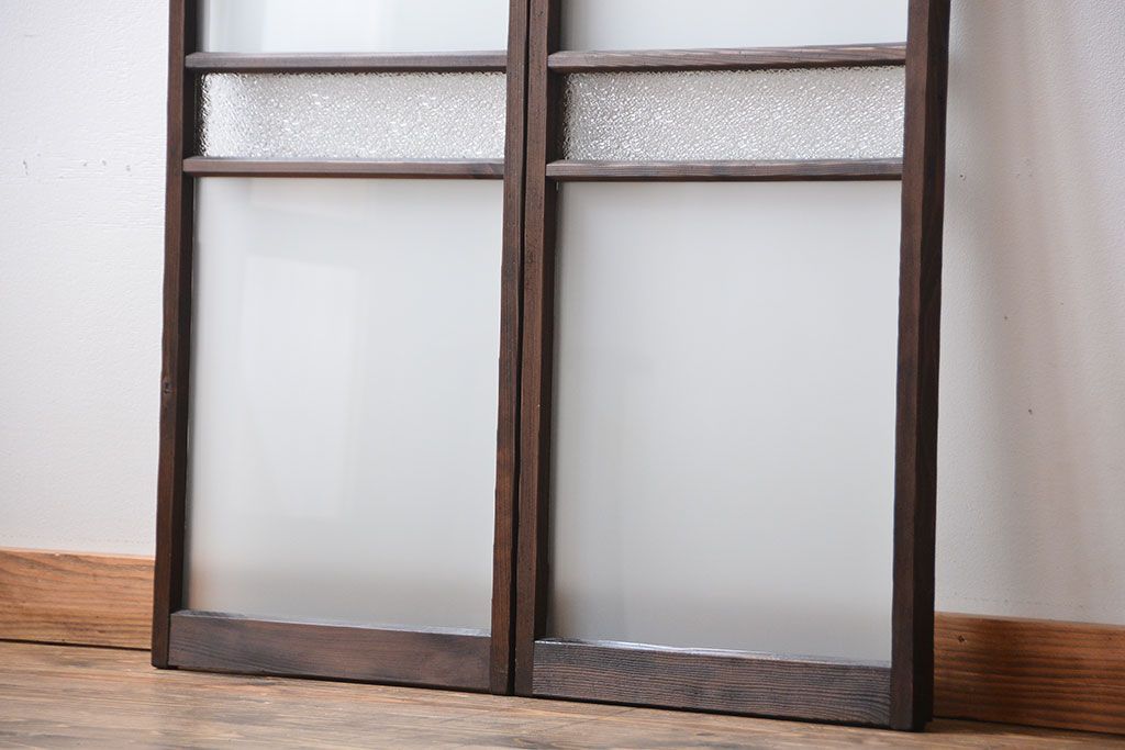 昭和レトロ　ガラス戸2枚(窓)