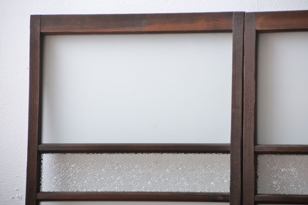 昭和レトロ　ガラス戸2枚(窓)