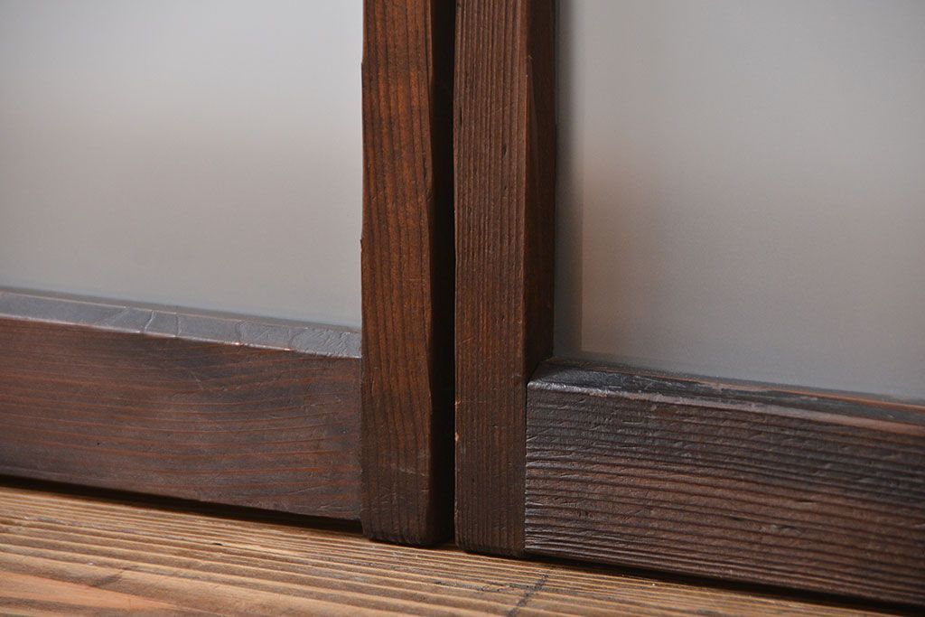 昭和レトロ　ガラス戸2枚(窓)