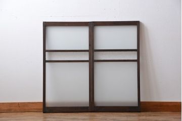 昭和レトロ　ガラス戸2枚(窓)