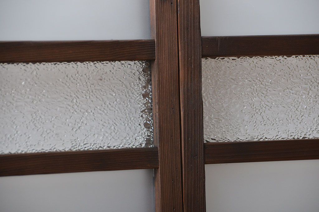 昭和レトロ　ガラス戸2枚(窓)