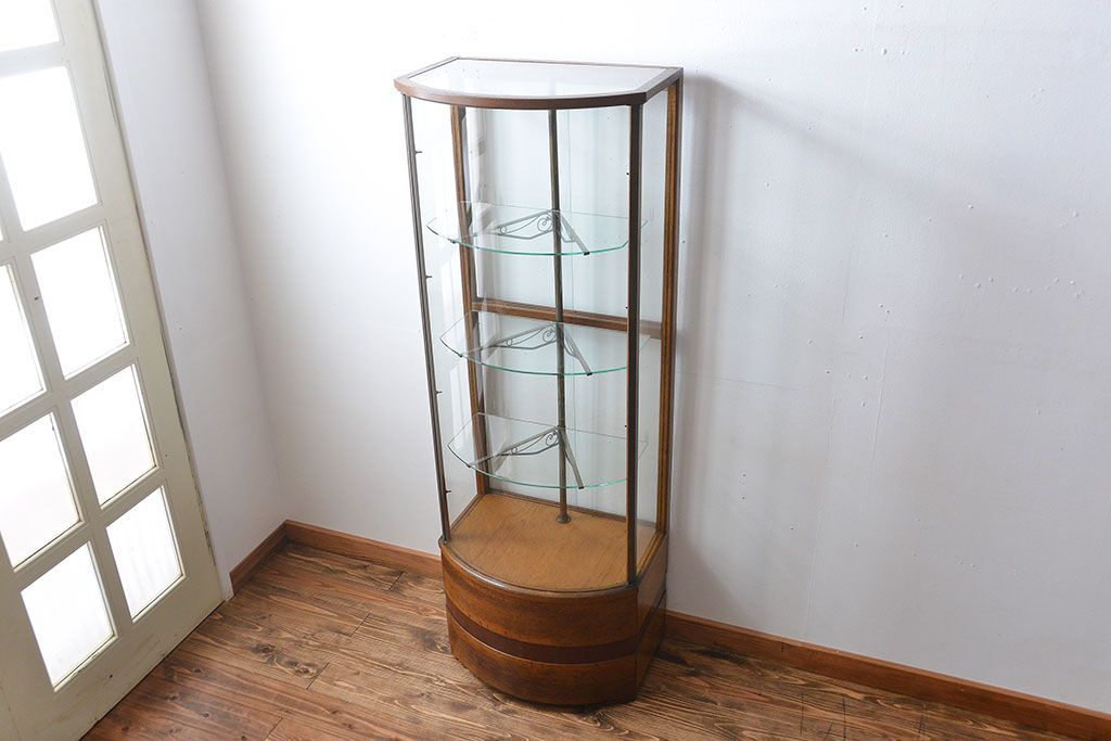 アンティーク家具　アンティーク　カーブガラスショーケース