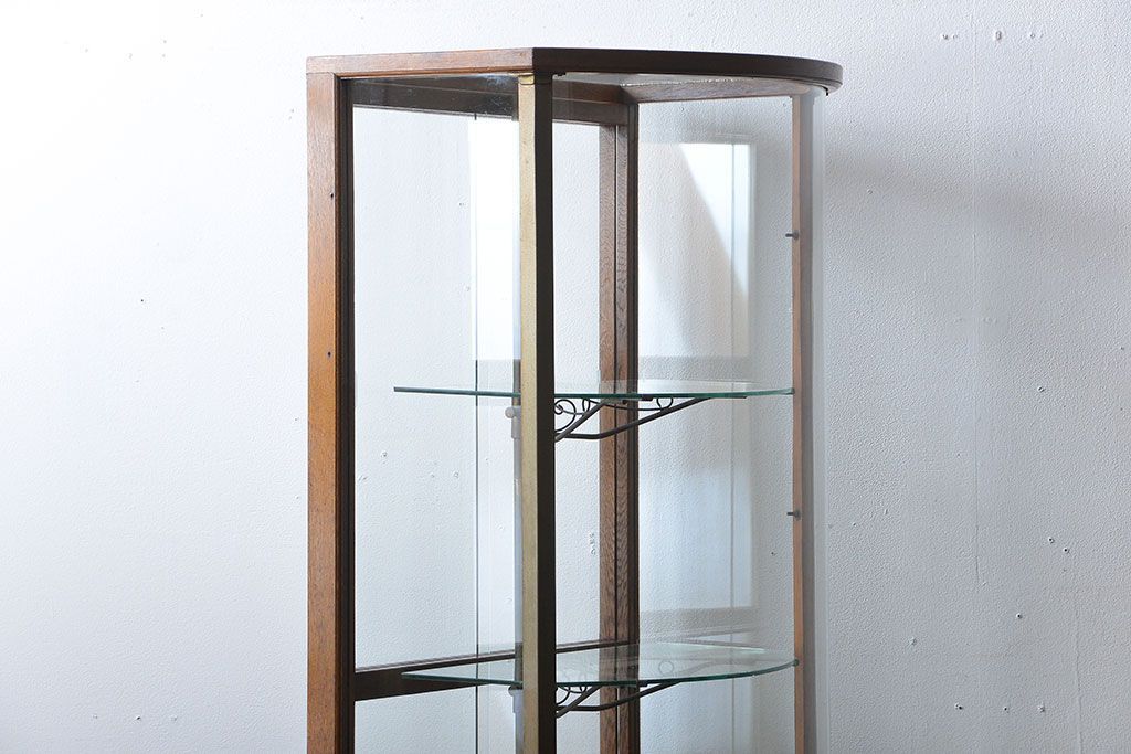 アンティーク家具　アンティーク　カーブガラスショーケース