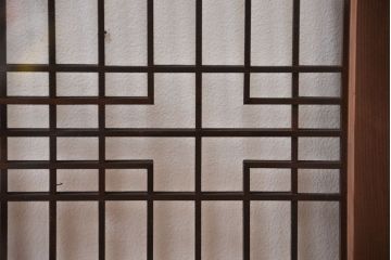 古民具・骨董　ガラス付き組子書院戸4枚セット