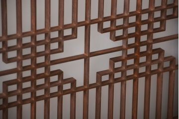 古民具・骨董　ガラス入り組子書院戸3枚セット