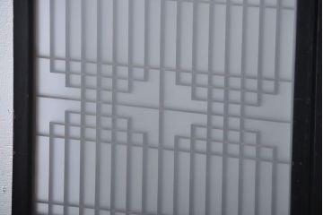 古民具・骨董　ガラス入り組子書院戸3枚セット