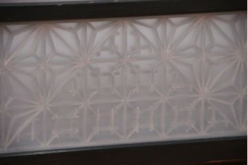 古民具・骨董　ガラス入り組子書院戸3枚セット