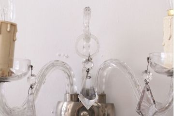 イギリスアンティーク　壁掛けシャンデリア(2)(壁掛け照明、壁付け照明、ウォールランプ、英国)(R-015647)