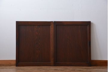 古民具・骨董　杉材一枚板の板戸2枚(窓)(2)