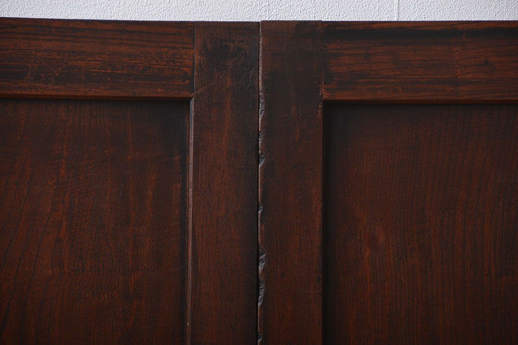 古民具・骨董　総欅材の板戸2枚セット(窓)