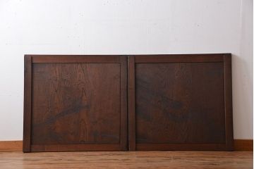 古民具・骨董　総欅材の板戸2枚セット(窓)