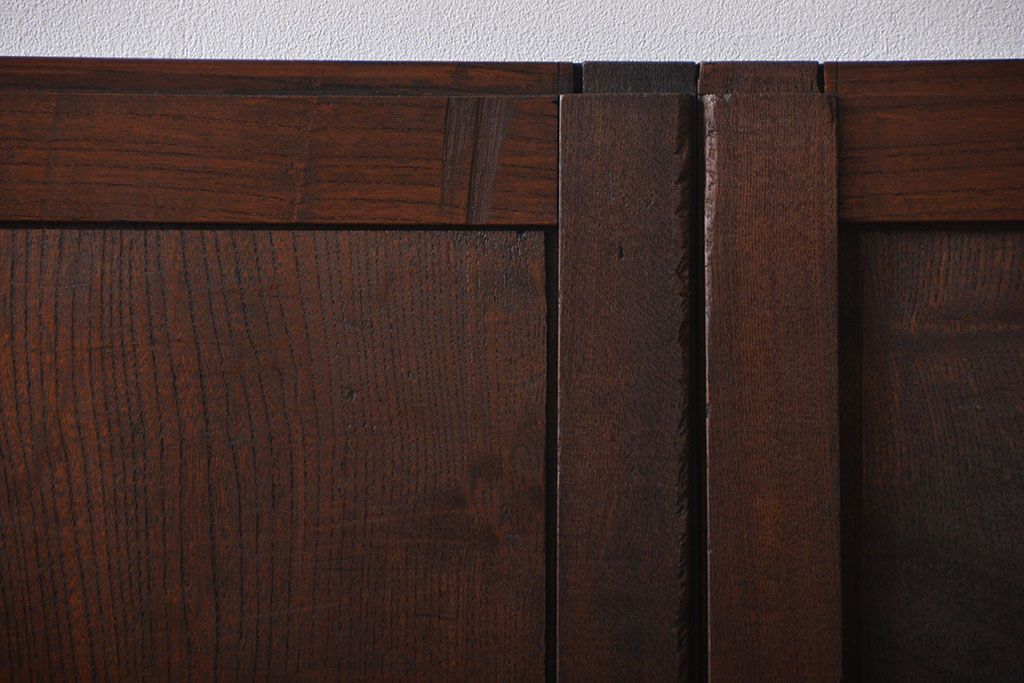 古民具・骨董　総欅材の板戸2枚セット(窓)