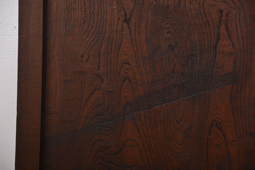 古民具・骨董　総欅材の板戸2枚セット(窓)