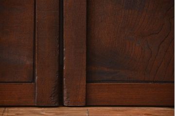 古民具・骨董　総欅材の板戸2枚セット(窓)